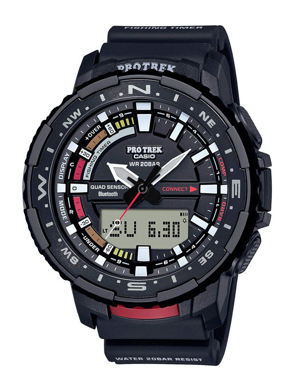 Casio Men Pro Trek Bluetooth® Connected Angler Line Sports Watch with Resin Strap